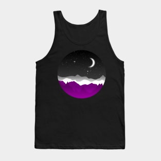 Asexual pride art Sky Night Mountains Landscape Tank Top